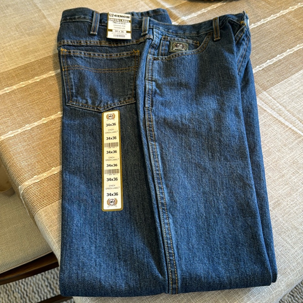 Men’s Cinch Green label jeans brand new
